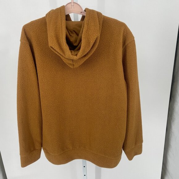 Dickies Hoodie Mens XL Tan Fleece Faux Fur Sherpa Teddy Pullover Sweatshirt Work - Picture 2 of 9